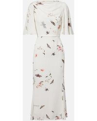 Erdem - Printed Crepe Midi Dress - Lyst