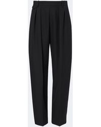 KHAITE - Dugan Pleated Virgin Wool Straight Pants - Lyst