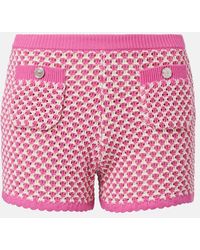 Versace - Crochet Cotton-Blend Shorts - Lyst