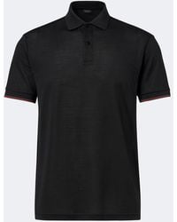 Gucci - Web Stripe Silk Jersey Polo Shirt - Lyst