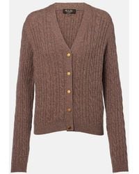 Loro Piana - Treccia Cable-Knit Cashmere Cardigan - Lyst