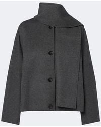 Max Mara - Scarf-Detail Virgin Wool Jacket - Lyst