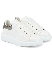 Alexander McQueen Oversized Raised-sole Leather Sneakers - White