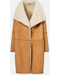 TOTEME - Shearling-Trimmed Suede Coat - Lyst