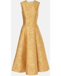 Emilia Wickstead - Mara Floral Embossed Jacquard Midi Dress - Lyst