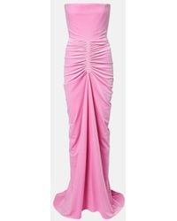 Alex Perry - Ruched Velvet Bustier Gown - Lyst