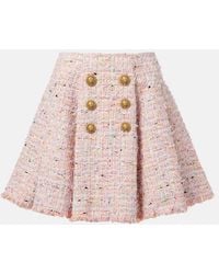 Balmain - Tweed Miniskirt - Lyst