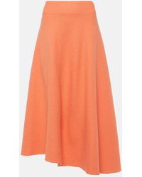 Jil Sander - High-Rise Asymmetric Wool Midi Skirt - Lyst