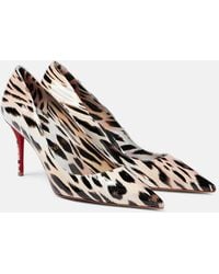 Christian Louboutin - Miss Z 80 Printed Patent Leather Pumps - Lyst