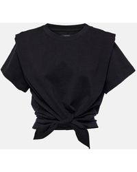 Isabel Marant - Top cropped in cotone - Lyst