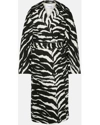 Alaïa - Zebra-print Denim Trench Coat - Lyst
