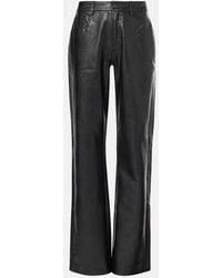 7 For All Mankind - Tess High-Rise Faux Leather Straight Pants - Lyst