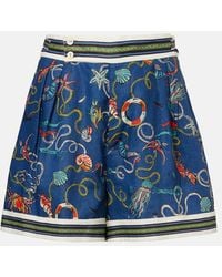 ALÉMAIS - Cove Printed Linen Shorts - Lyst