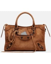 Balenciaga - Le City Small Suede Top-Handle Bag - Lyst