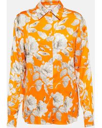 Erdem - Lillia Floral Satin Blouse - Lyst