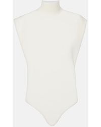 Alaïa - Turtleneck Wool Bodysuit - Lyst