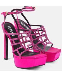 Versace - Greca Embellished Maze Sandals - Lyst