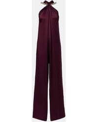 Stella McCartney - Embellished Halterneck Satin Jumpsuit - Lyst