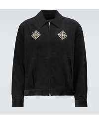 Adish Bestickte Jacke aus Baumwollcord - Schwarz