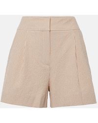 Veronica Beard - Haina High-Rise Cotton Seersucker Shorts - Lyst