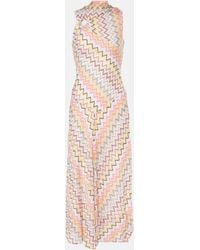 Missoni - Zigzag Gathered Midi Dress - Lyst