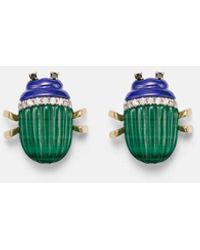 Yvonne Léon - Scarabee 9Kt Earrings With Gemstones - Lyst