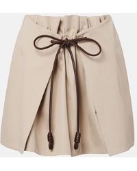 Loewe - Cotton And Silk Gabardine Miniskirt - Lyst