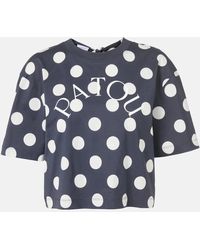 Patou - Logo Polka-Dot Cotton Crop Top - Lyst