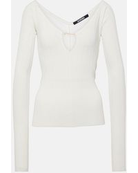 Jacquemus - Matte Ribbed Viscose T-Shirt - Lyst
