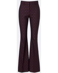 Etro - Floral Jacquard Wool And Cotton Flared Pants - Lyst