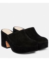 Gianvito Rossi - Lyss Suede Platform Clogs - Lyst