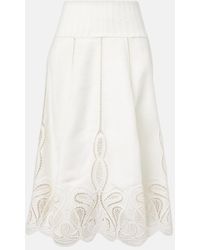 Jonathan Simkhai - Kaius Lace-Trimmed Line-Blend Midi Skirt - Lyst