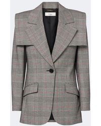 Chloé - Prince Of Wales Check Wool-Blend Jacket - Lyst