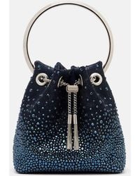 Jimmy Choo - Bon Bon Embellished Mesh Bucket Bag - Lyst