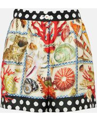 Dolce & Gabbana - Capri Printed Silk Satin Shorts - Lyst