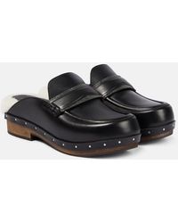 Brunello Cucinelli - Embellished Leather Clogs - Lyst