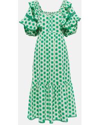 Diane von Furstenberg - Oliver Lace Trimmed Cotton Midi Dress - Lyst