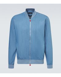 Kiton - Denim Bomber Jacket - Lyst