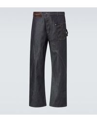 JW Anderson - Twisted Embroidered Cotton Wide-Leg Jeans - Lyst