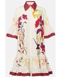 La DoubleJ - Choux Floral Cotton Poplin Shirt Dress - Lyst