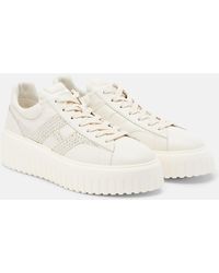 Hogan - H-Stripes Embellished Leather Sneakers - Lyst