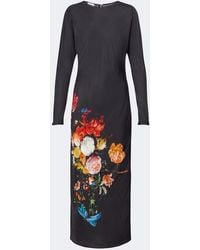 Dries Van Noten - Floral Satin Maxi Dress - Lyst