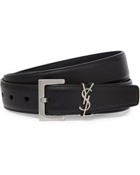 Saint Laurent Ysl Leather Belt - Black