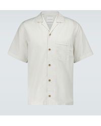 King & Tuckfield Camisa de bowling de micro cuadros - Blanco