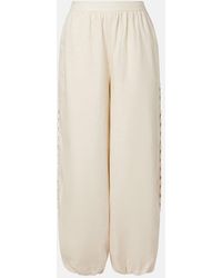 Jonathan Simkhai - Lace-Trimmed Linen-Blend Wide-Leg Pants - Lyst