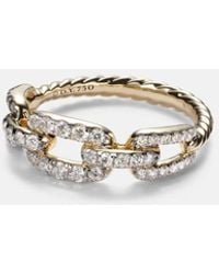 David Yurman - Stax Chain Link 18Kt Ring With Diamonds - Lyst