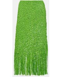 Roberta Einer - Element Fringed Cotton Midi Skirt - Lyst