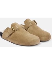 Isabel Marant - Slippers Mirvin Aus Veloursleder Mit Shearling - Lyst