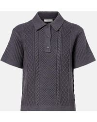 JW Anderson - Cable-Knit Wool And Cotton-Blend Polo Shirt - Lyst
