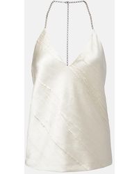 Sportmax - Top Lencero Lencero Fatuo De Saten Con Cadena - Lyst